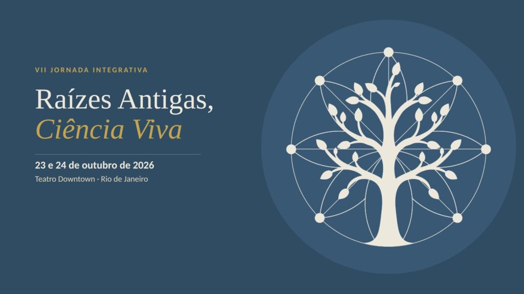Arte da VII Jornada Integrativa BioFAO: Raízes Antigas, Ciência Viva, 23 e 24 de outubro de 2026, Teatro Downtown, Rio de Janeiro